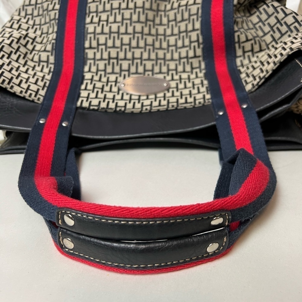 Vintage Tommy Hilfiger Faux Leather Canvas Bag - Picture 9 of 13